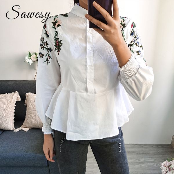 floral embroidery shirt women spring autumn 2019 new arrival stand collar cotton ruffle casual blouse ladies white peplum top
floral embroidery shirt women spring autumn 2019 new arrival stand collar cotton ruffle casual blouse ladies white peplum top