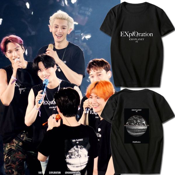 exo planet #5 five tour concert related products clothes should aid song-promotion costume celebrity style short sleeve t-shirt, White;black
exo planet #5 five tour concert related products clothes should aid song-promotion costume celebrity style short sleeve t-shirt, White;black