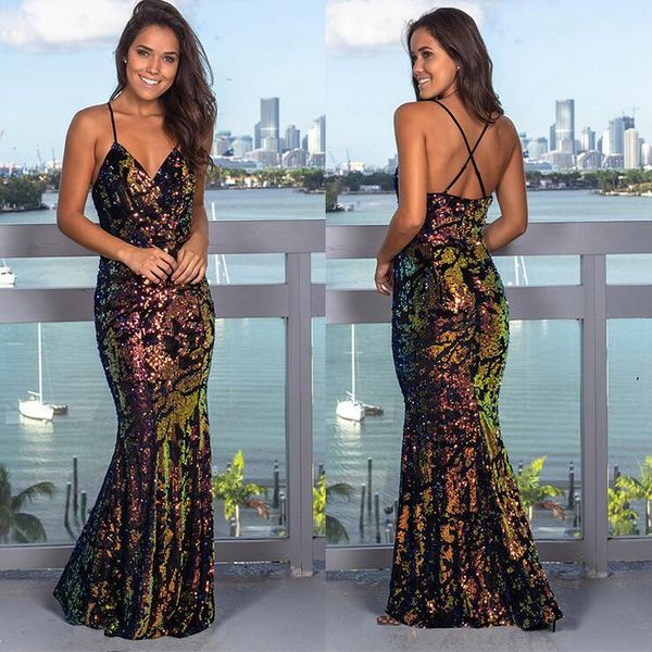 colorful shiny mermaid prom dresses spaghetti sequined floor length evening gowns plus size special occasion dress abendkleider s-2xl, Black
colorful shiny mermaid prom dresses spaghetti sequined floor length evening gowns plus size special occasion dress abendkleider s-2xl, Black
