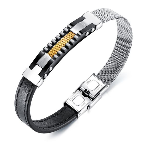 european american style jewelry addicidated men leather stainless steel cuff bracelet bangles hand wrist jewelry gift, Black
european american style jewelry addicidated men leather stainless steel cuff bracelet bangles hand wrist jewelry gift, Black