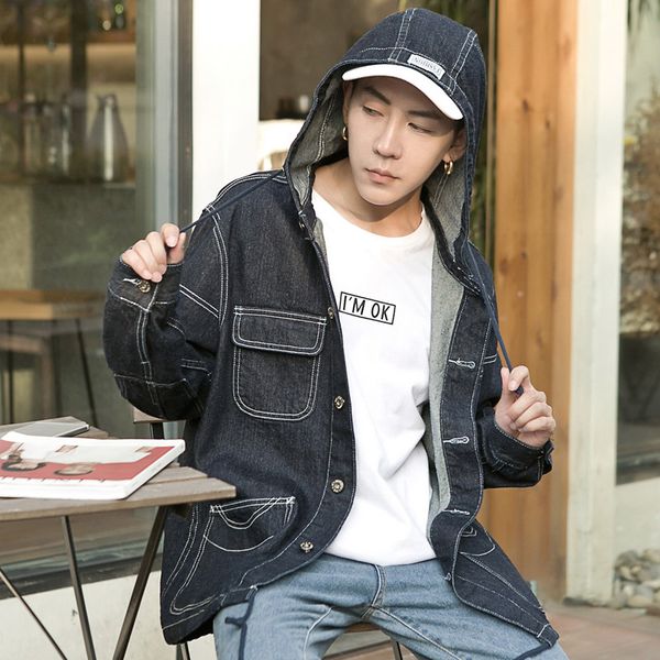 men's jackets men denim regular loose washed single breasted autumn winter coat casual solid male jean jacket, Black;brown
men's jackets men denim regular loose washed single breasted autumn winter coat casual solid male jean jacket, Black;brown