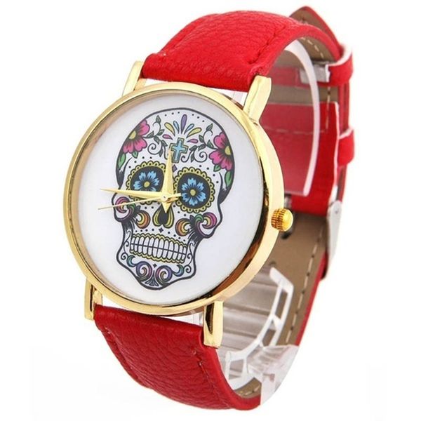 new skull women watch mexican catrina flowers cross pu leather wristwatch girl vintage fashion casual geneva style reloj, Slivery;brown
new skull women watch mexican catrina flowers cross pu leather wristwatch girl vintage fashion casual geneva style reloj, Slivery;brown