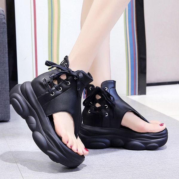 soft comfortable women's platform gladiator sandals summer fashion clip toe chunky beach sandal 6.5cm wedges sandalias mujer, Black
soft comfortable women's platform gladiator sandals summer fashion clip toe chunky beach sandal 6.5cm wedges sandalias mujer, Black