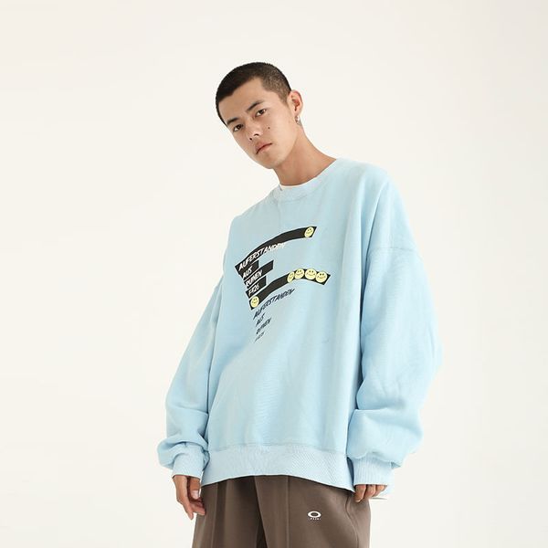 f426 smile face cotton fleece hoodies sweatshirt sky blue thick velvet fabrics street hoodies loose fit clothing, Black
f426 smile face cotton fleece hoodies sweatshirt sky blue thick velvet fabrics street hoodies loose fit clothing, Black
