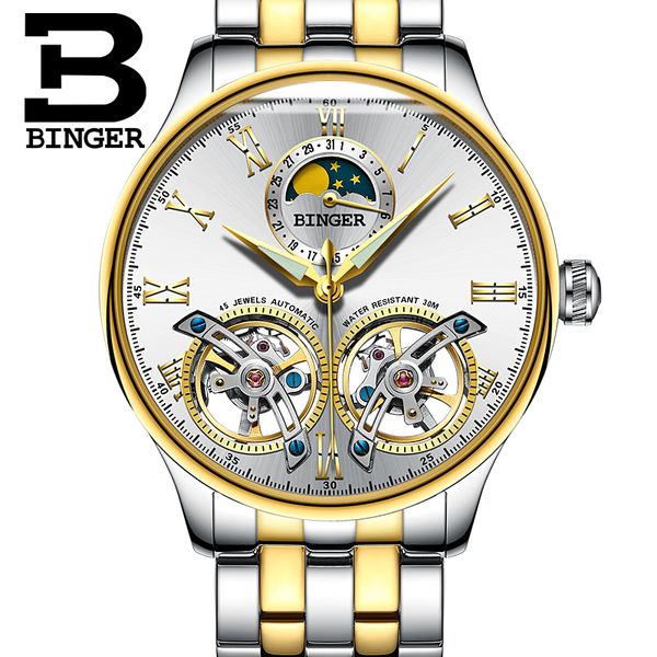 switzerland men watches binger skeleton automatic watch men self-wind luxury mechanical wristwatch relogio masculino gold white, Slivery;brown
switzerland men watches binger skeleton automatic watch men self-wind luxury mechanical wristwatch relogio masculino gold white, Slivery;brown