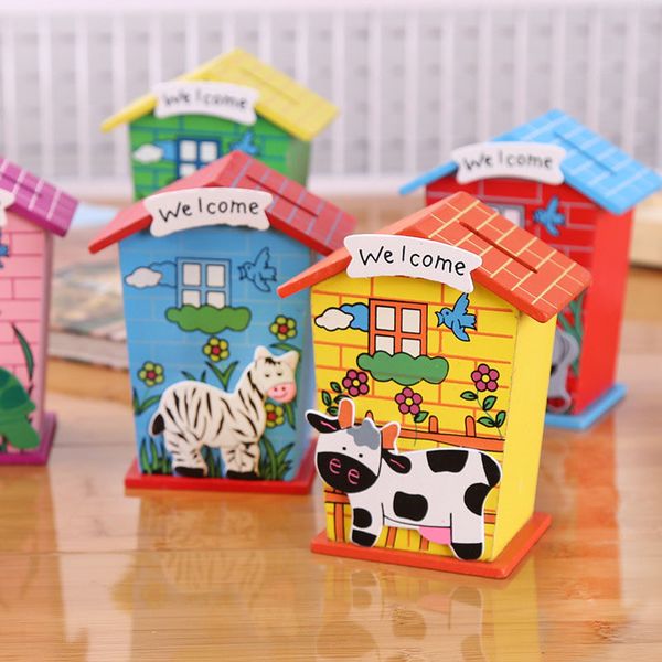 colorful wooden house money boxes coin bank cute animal pattern cash storage box
colorful wooden house money boxes coin bank cute animal pattern cash storage box