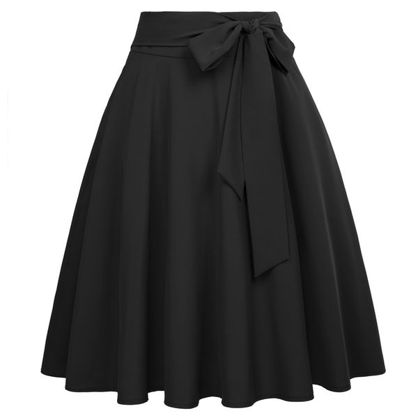 fashion ladies skirt summer spring elegant classic a-line skirts knee length skirt bow tie zipper pocket high waist skater women, Black;gray
fashion ladies skirt summer spring elegant classic a-line skirts knee length skirt bow tie zipper pocket high waist skater women, Black;gray