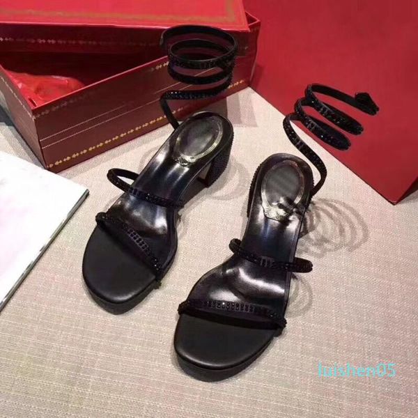luxury women sandals snake-wrap open toe sandal party wedding shoes fashion diamond sandals women summer chunky heel shoesqa03, Black
luxury women sandals snake-wrap open toe sandal party wedding shoes fashion diamond sandals women summer chunky heel shoesqa03, Black
