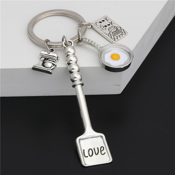 1pc charms egg fry cooking utensils keychains love shovel key ring chef foodie baker gift jewelry e1900, Silver
1pc charms egg fry cooking utensils keychains love shovel key ring chef foodie baker gift jewelry e1900, Silver