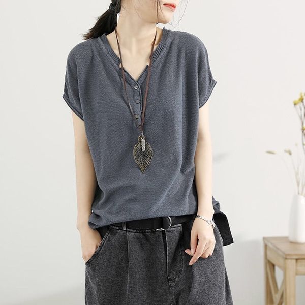 artistic cotton and linen knitted short-sleeve t- female 2019 base loose t- shirt clothes shirt half-sleeve clothes, White
artistic cotton and linen knitted short-sleeve t- female 2019 base loose t- shirt clothes shirt half-sleeve clothes, White