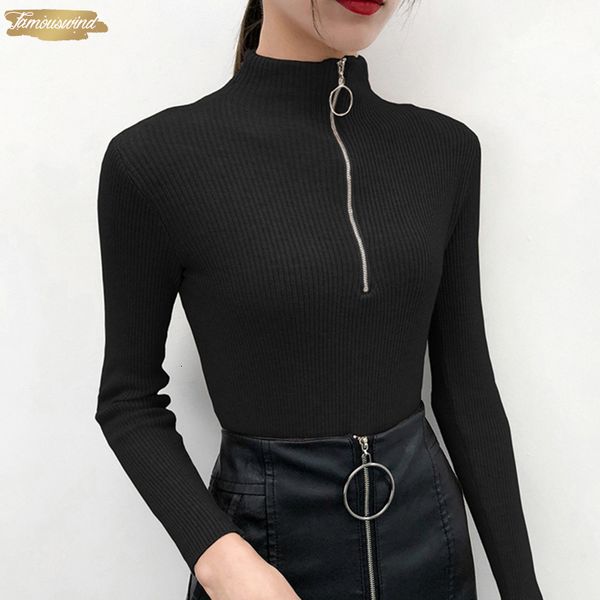 zipper turtleneck pullovers women sweater long sleeve skinny elastic knitted femme solid half spring jumper, White;black
zipper turtleneck pullovers women sweater long sleeve skinny elastic knitted femme solid half spring jumper, White;black