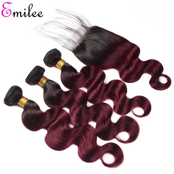 emilee t1b/99j remy hair ombre bundles red wine human hair weave burgundy body wave bundles with lace closure, Black
emilee t1b/99j remy hair ombre bundles red wine human hair weave burgundy body wave bundles with lace closure, Black