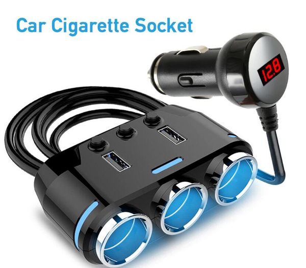 12v-24v car cigarette lighter 3 way socket splitter plug led usb charger adapter voltage monitor for phone pad
12v-24v car cigarette lighter 3 way socket splitter plug led usb charger adapter voltage monitor for phone pad