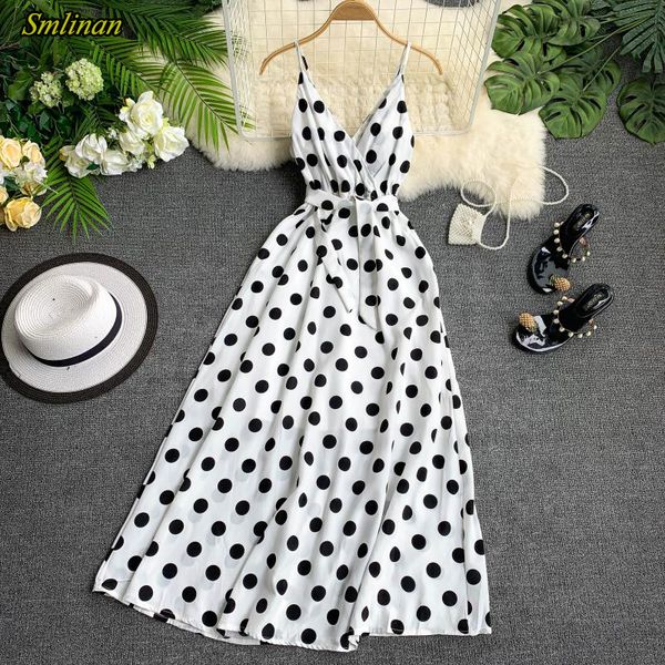 smlinan summer print polka dot bohemia long dress women v neck sleeveless spaghetti strap beach dress club party dresses, Black;gray
smlinan summer print polka dot bohemia long dress women v neck sleeveless spaghetti strap beach dress club party dresses, Black;gray