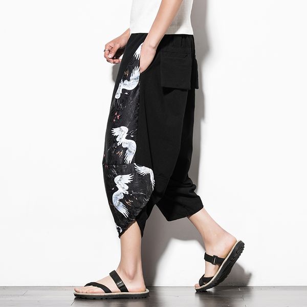 men's pants m~5xl meng's clothing fashion summer relax wide leg big size elastic chinese haren seven, Black
men's pants m~5xl meng's clothing fashion summer relax wide leg big size elastic chinese haren seven, Black
