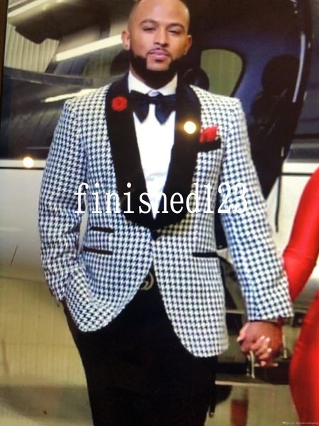handsome one button houndstooth groom tuxedos shawl lapel men suits 2 pieces wedding/prom/dinner blazer (jacket+pants+tie) w849, Black;gray
handsome one button houndstooth groom tuxedos shawl lapel men suits 2 pieces wedding/prom/dinner blazer (jacket+pants+tie) w849, Black;gray