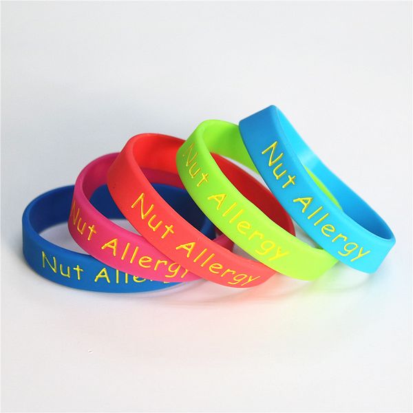 1pc medical alert nut allergy silicone wristband kids size green red blue pink armband kids rubber braceets&bangles gifts sh110k, Golden;silver
1pc medical alert nut allergy silicone wristband kids size green red blue pink armband kids rubber braceets&bangles gifts sh110k, Golden;silver