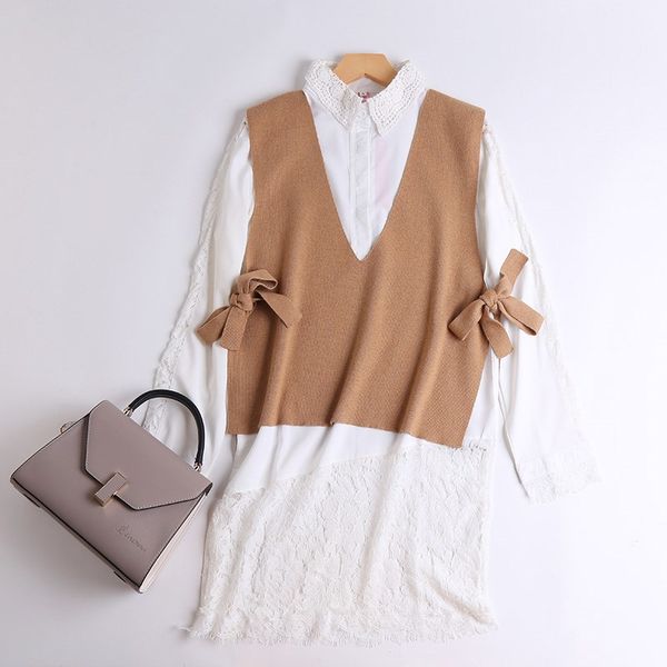 new knit vest outer vest sleeveless short sweater women's spring and autumn cashmere, Black;white
new knit vest outer vest sleeveless short sweater women's spring and autumn cashmere, Black;white