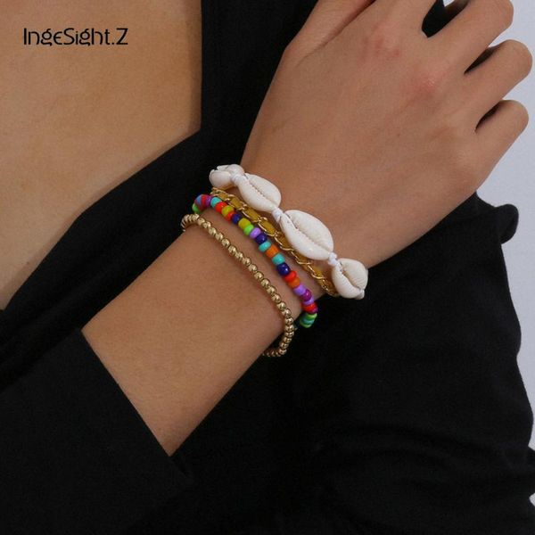 ingesight.z 4pcs/set adjustable natural shell bracelets charm rainbow colorful seed bead bracelets bangles wrist chain jewelry, Golden;silver
ingesight.z 4pcs/set adjustable natural shell bracelets charm rainbow colorful seed bead bracelets bangles wrist chain jewelry, Golden;silver