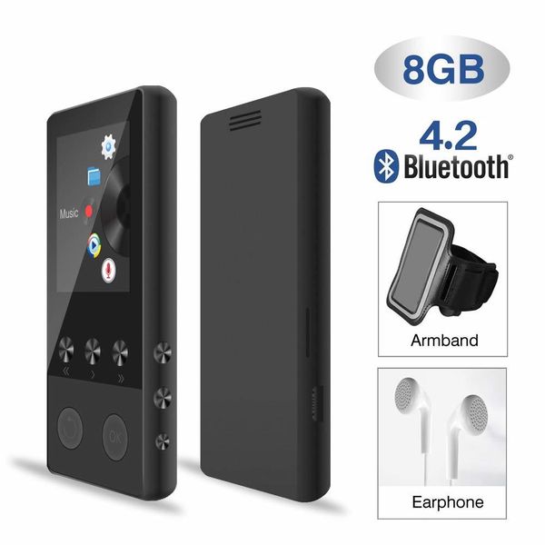 mp3 player music player with bluetooth 4.2 portable hifi lossless sound with fm, recorder, support sd up to 128gb + armband
mp3 player music player with bluetooth 4.2 portable hifi lossless sound with fm, recorder, support sd up to 128gb + armband