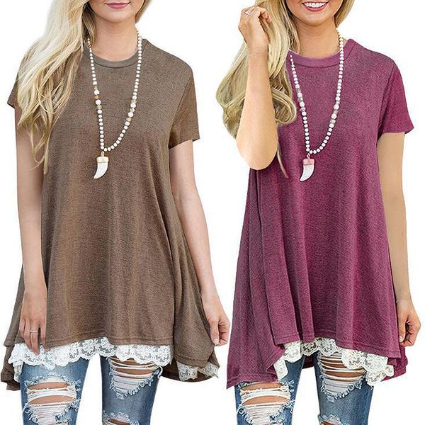 женская дизайнерская свободная верхняя часть с коротким рукавом кружевная футболка женщины, White
женская дизайнерская свободная верхняя часть с коротким рукавом кружевная футболка женщины, White