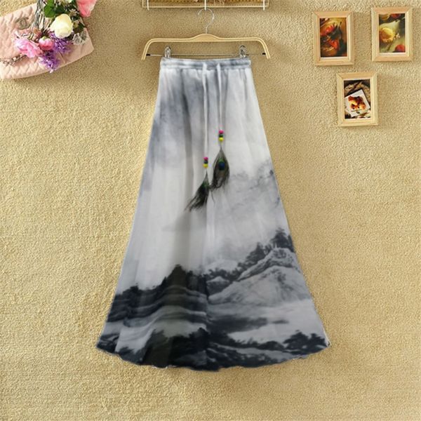 women midi skirt a-line casual print elastic waistband ladies daily skirt summer beach, Black
women midi skirt a-line casual print elastic waistband ladies daily skirt summer beach, Black