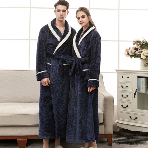2018 male thicken long plus size terry string bathrobe female winter warm flannel solid color loose robes men women home robe, Black;brown
2018 male thicken long plus size terry string bathrobe female winter warm flannel solid color loose robes men women home robe, Black;brown