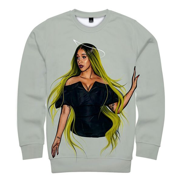 cardi b печать пуловера женщины фуфайка мода шея длинного рукав singer толстовка рэпер женская одежда, Black
cardi b печать пуловера женщины фуфайка мода шея длинного рукав singer толстовка рэпер женская одежда, Black
