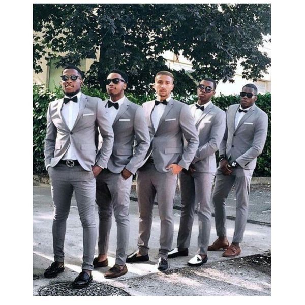 gray men suits 2019 peaked lapel two button groomsman tuxedos wedding suit man blazer three pieces (jacket+pants+tie+vest), Black;gray
gray men suits 2019 peaked lapel two button groomsman tuxedos wedding suit man blazer three pieces (jacket+pants+tie+vest), Black;gray