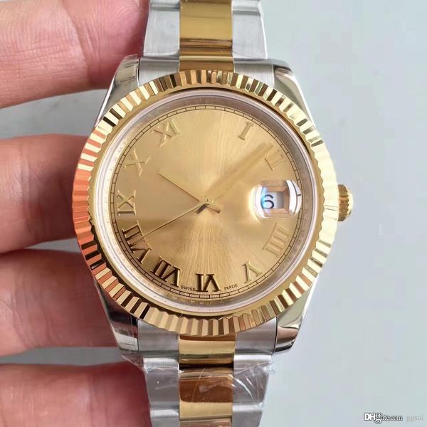 luxury new automatic mechanical watch date style 41mm18k gold dial roman numerals sapphire glass original folding buckle sold worldwide, Slivery;brown
luxury new automatic mechanical watch date style 41mm18k gold dial roman numerals sapphire glass original folding buckle sold worldwide, Slivery;brown