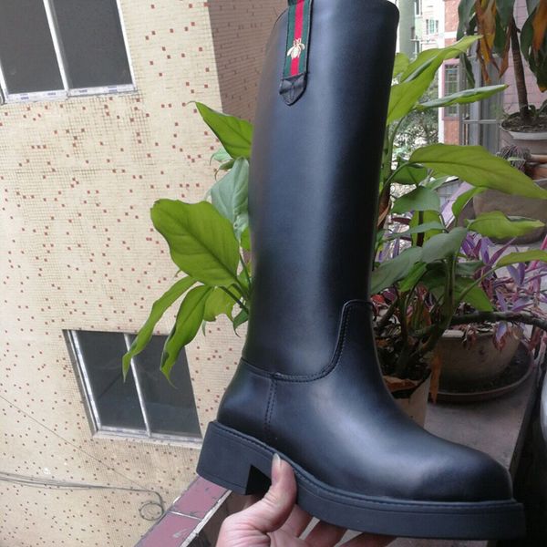 2020 european station high boots women knees high-end slip-on thin section sheepskin thick with sleeve boots tide size 35-40, Black