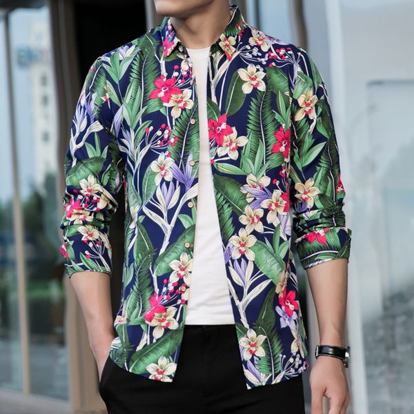 fashion casual men's long-sleeved shirt slim spring and autumn trend new men's personality printing large size shirt cloth, White;black
fashion casual men's long-sleeved shirt slim spring and autumn trend new men's personality printing large size shirt cloth, White;black
