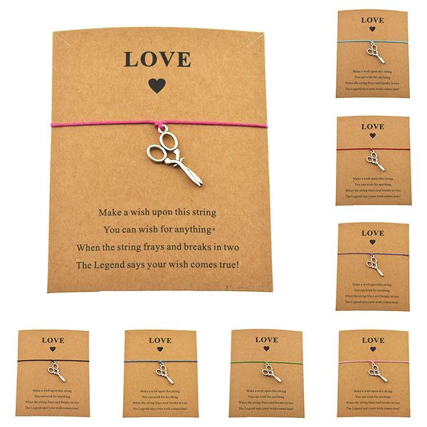 new handmade hairstylist scissors charm love card friendship bracelets for women men adjustable jewelry gifts, Golden;silver
new handmade hairstylist scissors charm love card friendship bracelets for women men adjustable jewelry gifts, Golden;silver