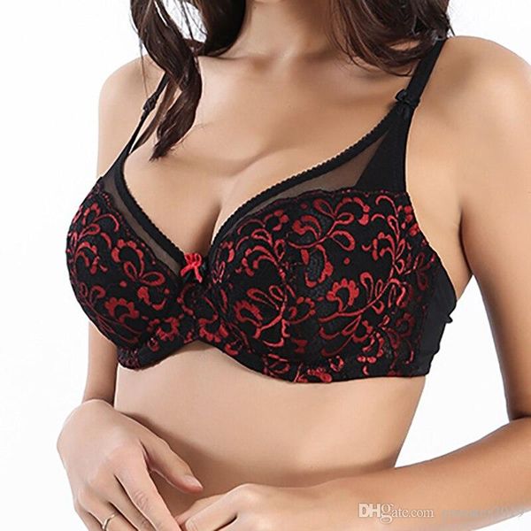 plus size women push up lace bras black closure adjust-straps underwire brassiere femme 3/4 cup cotton comfort bras 11958, Red;black
plus size women push up lace bras black closure adjust-straps underwire brassiere femme 3/4 cup cotton comfort bras 11958, Red;black