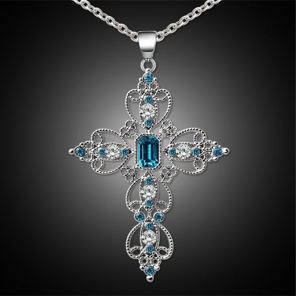 god we trust cross pendant necklace jewelry gift for women( color: blue / opal pink / opal white ), Silver
god we trust cross pendant necklace jewelry gift for women( color: blue / opal pink / opal white ), Silver
