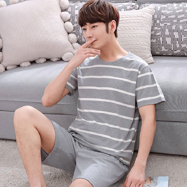 casual striped cotton pajama sets for men 2019 summer short sleeve sleepwear male pyjama homme homewear lounge wear home clothes, Black;brown
casual striped cotton pajama sets for men 2019 summer short sleeve sleepwear male pyjama homme homewear lounge wear home clothes, Black;brown