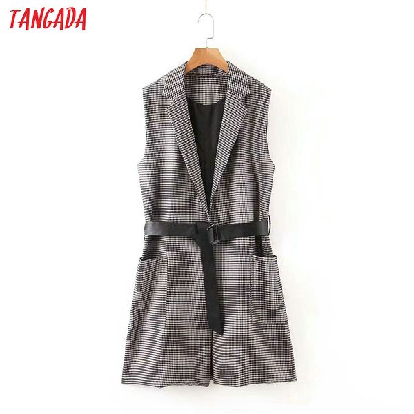tangada women elegant black long waistcoat vest coat office lady work wear double-breasted sleeveless jacket female sl113, Black;white
tangada women elegant black long waistcoat vest coat office lady work wear double-breasted sleeveless jacket female sl113, Black;white
