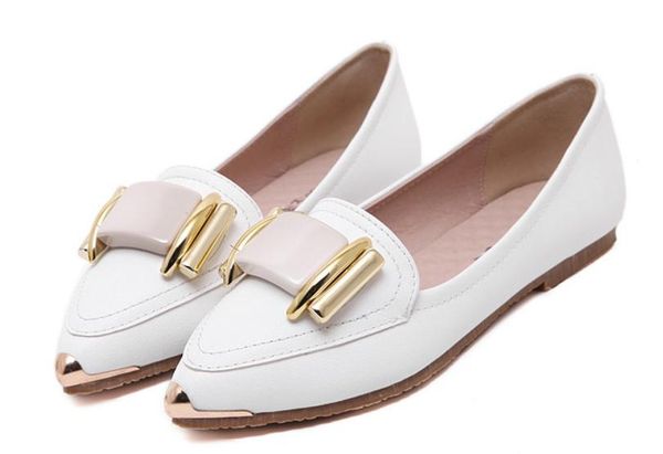 women's shoes in spring and autumn flat bottom pointed end @38, Black