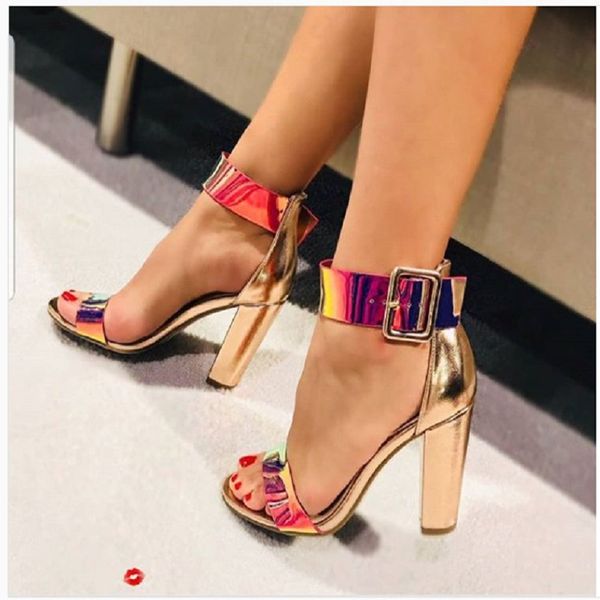 high heel sandals and large european and american sizes with shoes for roman women with shiny buckle, Black
high heel sandals and large european and american sizes with shoes for roman women with shiny buckle, Black