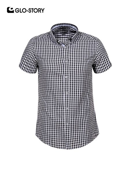 glo-story men's 2019 summer short sleeve plaid shirts men casual streetwear checked shirt mcs-7892, White;black
glo-story men's 2019 summer short sleeve plaid shirts men casual streetwear checked shirt mcs-7892, White;black