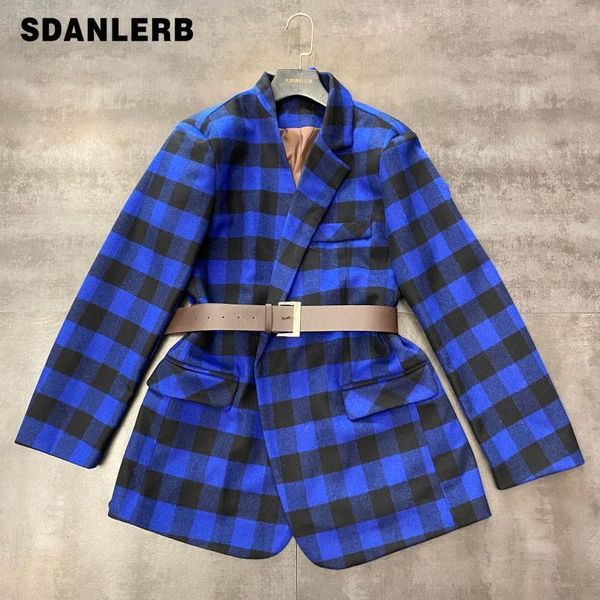 2020 spring new large squares plaid double bib hidden button belted woolen coat women long-sleeve suit jacket women's blazer, White;black
2020 spring new large squares plaid double bib hidden button belted woolen coat women long-sleeve suit jacket women's blazer, White;black