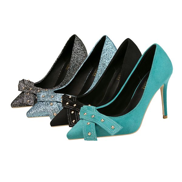 spring female fashion single shoes pointed rivets suede sequins sli-on 10cm thin heels women pumps 4 colors size 35-39, Black
spring female fashion single shoes pointed rivets suede sequins sli-on 10cm thin heels women pumps 4 colors size 35-39, Black