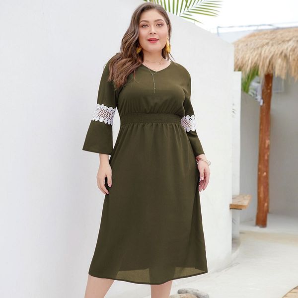 whzhm summer beach hollow out plus size 3xl 4xl chiffon dress women long flare sleeve v-neck casual red patchwork lace dress, Black;gray
whzhm summer beach hollow out plus size 3xl 4xl chiffon dress women long flare sleeve v-neck casual red patchwork lace dress, Black;gray