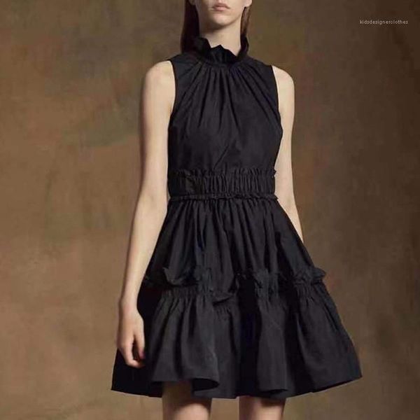 panelled solid color womens designer dresses casual females clothing ruffled edge womens casual dresses fashion sleveless, Black;gray
panelled solid color womens designer dresses casual females clothing ruffled edge womens casual dresses fashion sleveless, Black;gray