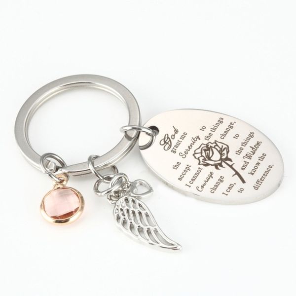 stainless steel god grant me the serenity to accept bible verse prayer keychain angel wing jewelry gifts, Silver
stainless steel god grant me the serenity to accept bible verse prayer keychain angel wing jewelry gifts, Silver