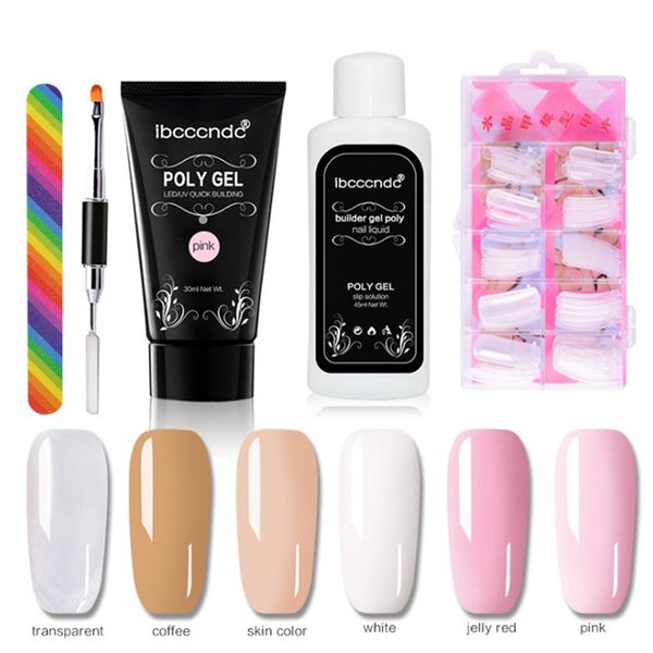 Новый Профессиональный Nail Art Набор Инструментов 6 Цветов Быстрое Расширение Гель