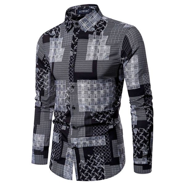 feitong 2019 new men business shirt autumn fashion print turn down collar dress shirts causal long sleeve camisa shirts men, White;black
feitong 2019 new men business shirt autumn fashion print turn down collar dress shirts causal long sleeve camisa shirts men, White;black