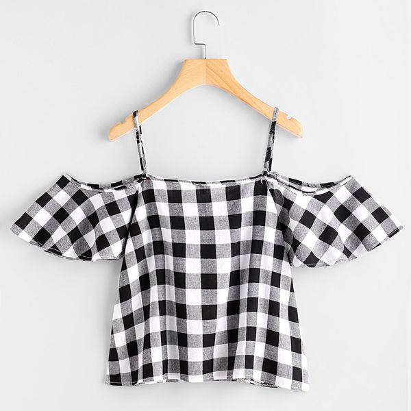women summer pinstripe blouse cold shoulder camisa xadrez feminina blusas femme de moda camisetas mujer cold shoulder, White
women summer pinstripe blouse cold shoulder camisa xadrez feminina blusas femme de moda camisetas mujer cold shoulder, White