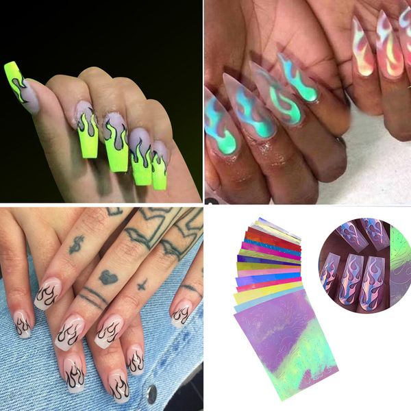 16pcs reflections nail decal and sticker fire flower leaf tree laser silver strip simple slider for manicure nail art diy, Black
16pcs reflections nail decal and sticker fire flower leaf tree laser silver strip simple slider for manicure nail art diy, Black