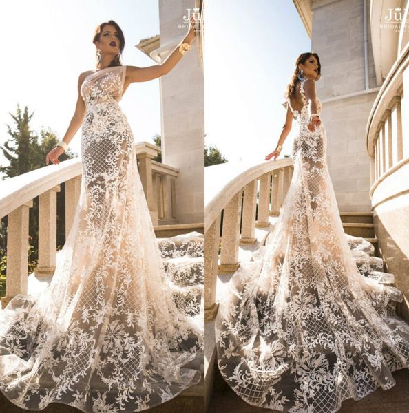 julija 2019 wedding dresses one shoulder backless mermaid bridal wedding gowns sweep train country boho lace illusion robe de mariage, White
julija 2019 wedding dresses one shoulder backless mermaid bridal wedding gowns sweep train country boho lace illusion robe de mariage, White